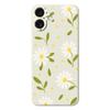 For iPhone 17 Case White Flowers Green Leaves Pattern Printing Straight Edge TPU Phone Back Cover