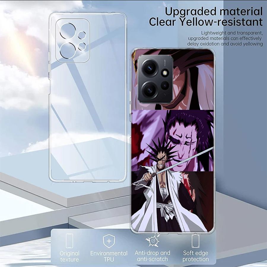 BLEACH Zaraki Kenpachi Phone Case For Redmi Note 14 15 Pro 5G 13 12 Pro Plus 11 11T 11E 11S 10 Pro 10S 9 9S Cover Cell Clear TPU