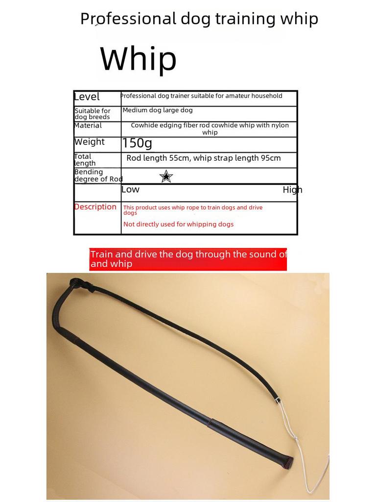 Bicz do szkolenia psów ze skóry bydlęcej dla owczarków niemieckich i psów pracujących