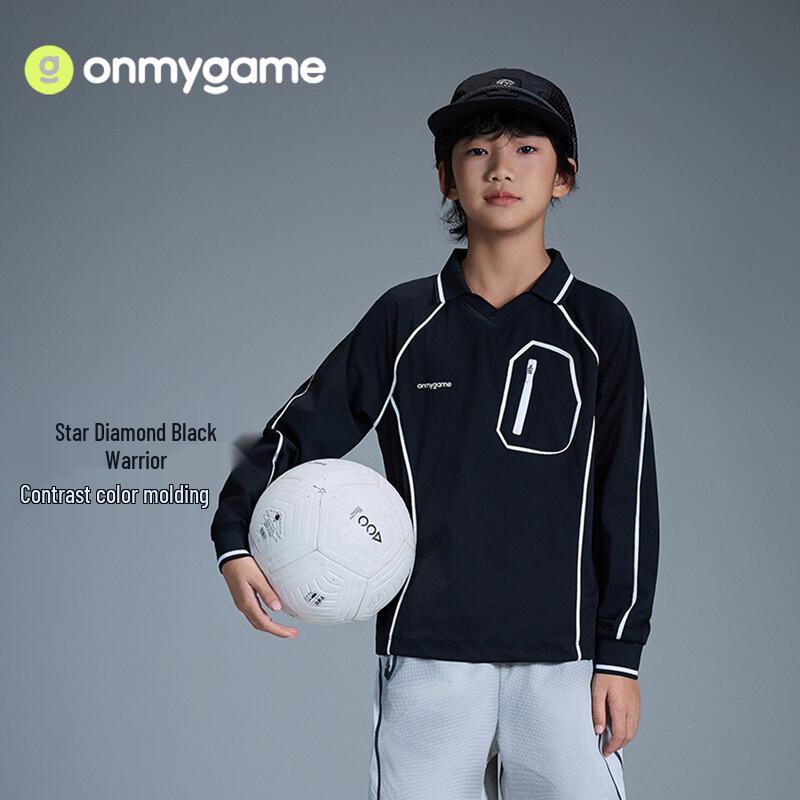 onmygame Kids Sun Protection Color Block Long Sleeve Polo Shirt 120