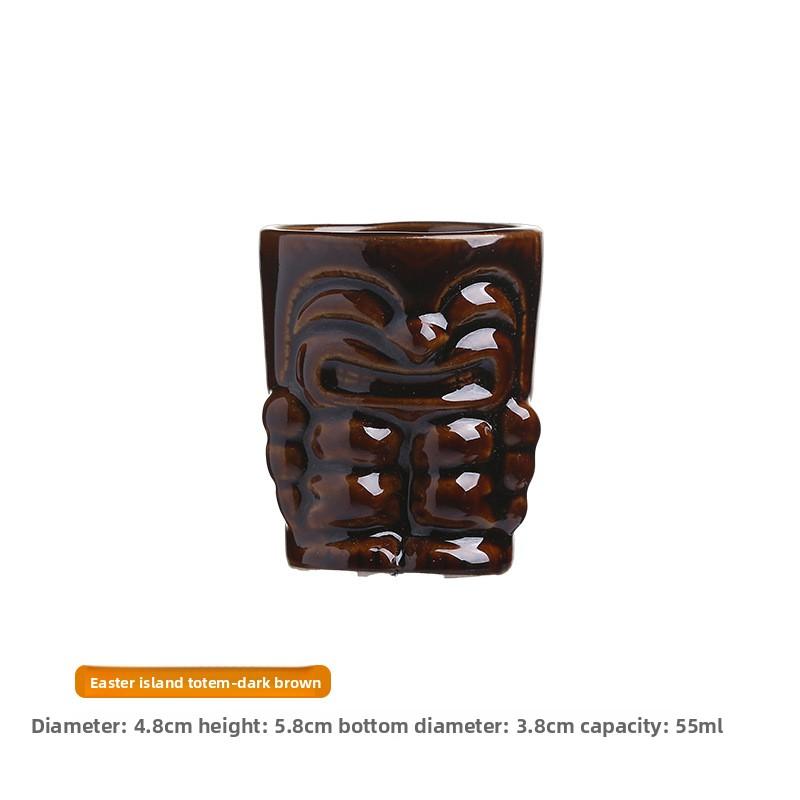 Mini Keramik Tiki Cocktailbar Zubehör Tiki Becher Schnapsglas Wein Set Hausbar Spirituosenbecher Schnapsgläser Wodka 50ml 55ml 60ml
