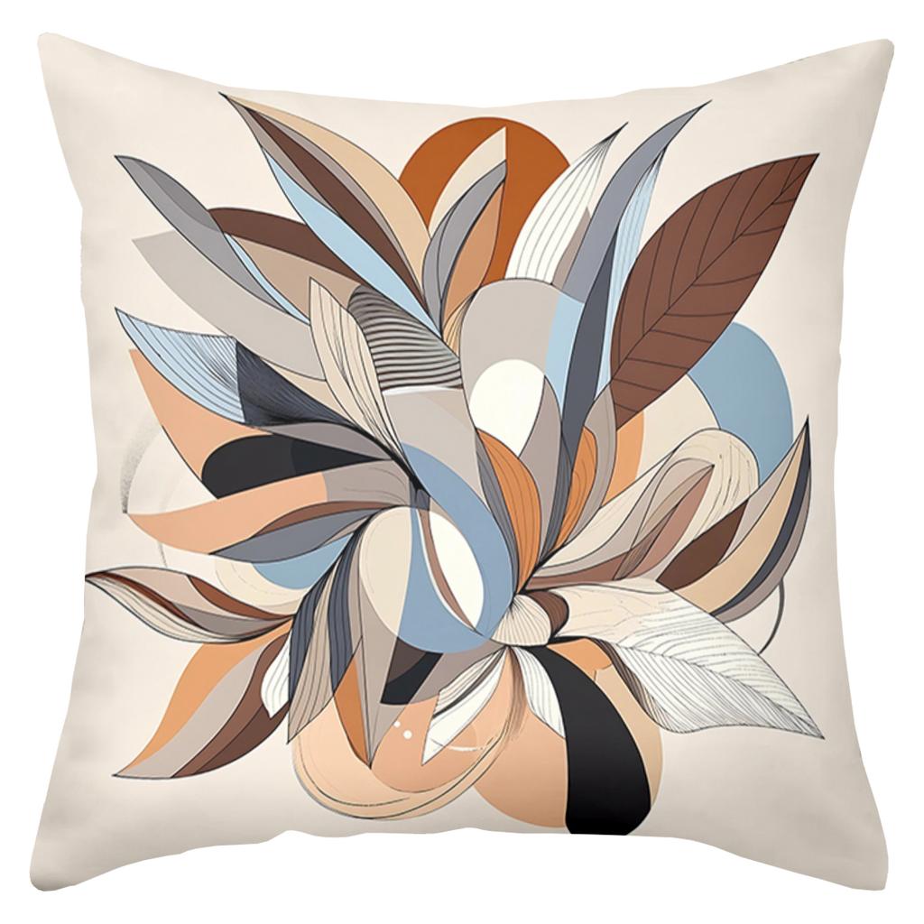 Modern Abstract Floral Pattern Decorative Cushion Covers Polyester Pillowcase, Sofa Decorative Cushion Cov Headboard Pillow