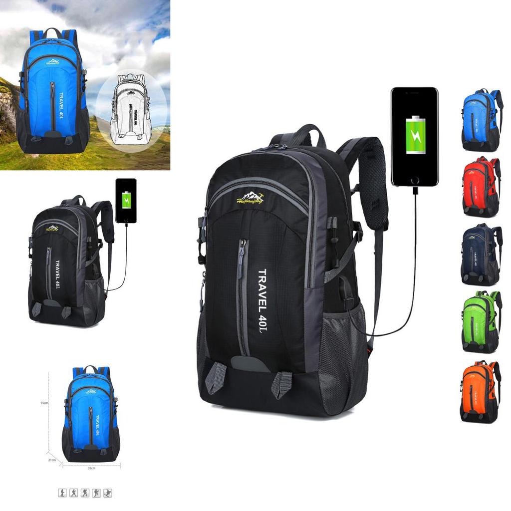 Spacious 40l Usb Breathable Charging Outdoor Sport Travel Camping Hiking Backpack