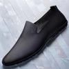 2025 Summer New Men's Shoes Breathable Leather Shoes Casual One-pedal Business Deodorant Soft Leather Men's Dad Shoes