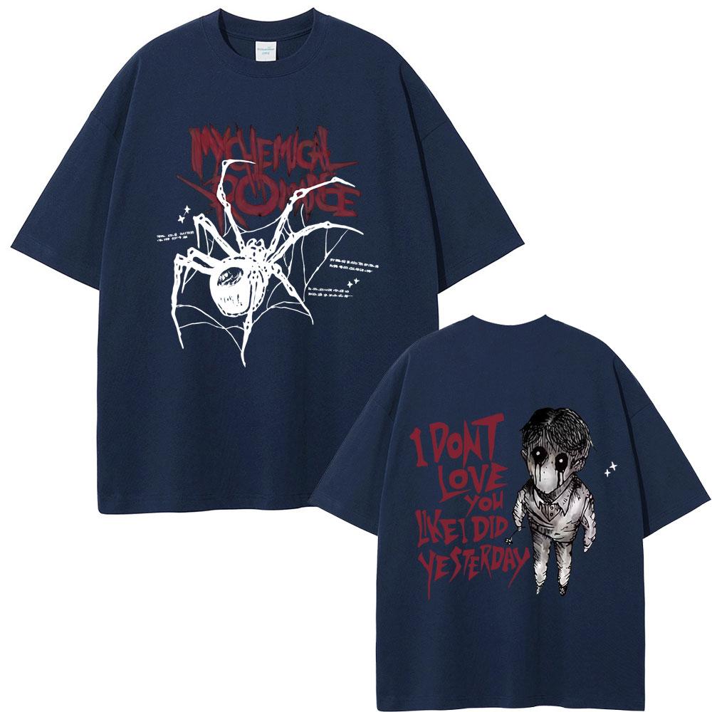 

My Chemical Romance The Black Parade I Dont Love You Like I Did Yesterday Y2K Tshirts Men Rock Punk Emo Spider Graphic Shirts 4XL