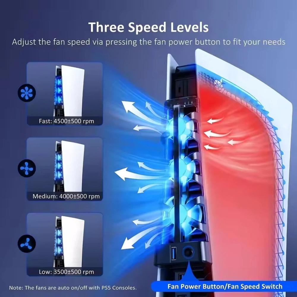 Cooler for Sony Play Station Playstation PS5 PS 5 Digital Disc Console Cooling Fan Gaming Accessories Ventilator USB Table Game