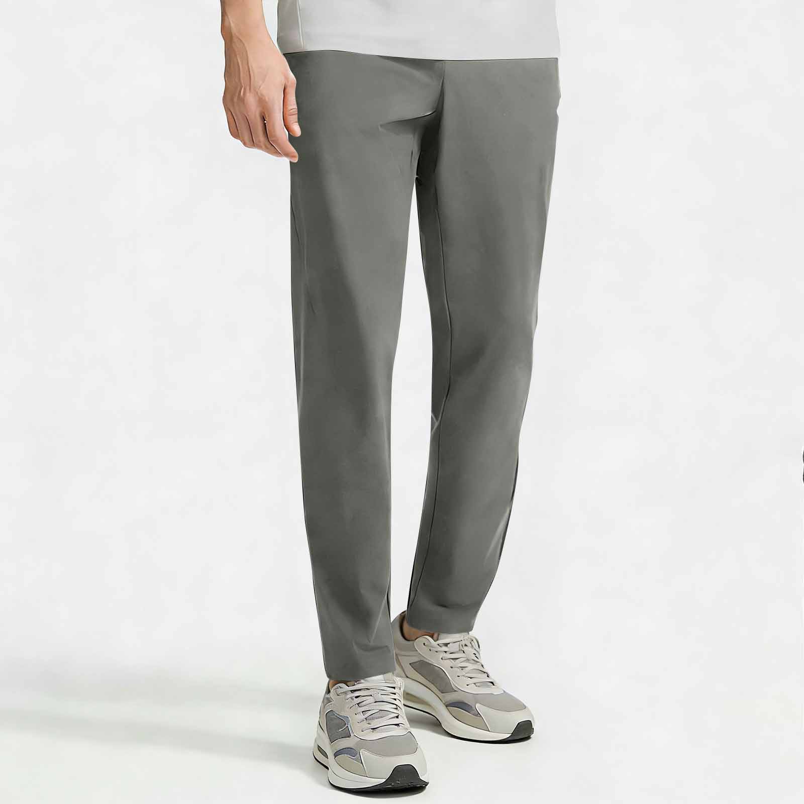 Men s Zipper Pocket Trousers Casual Sports Running Straight Leg Trousers XL