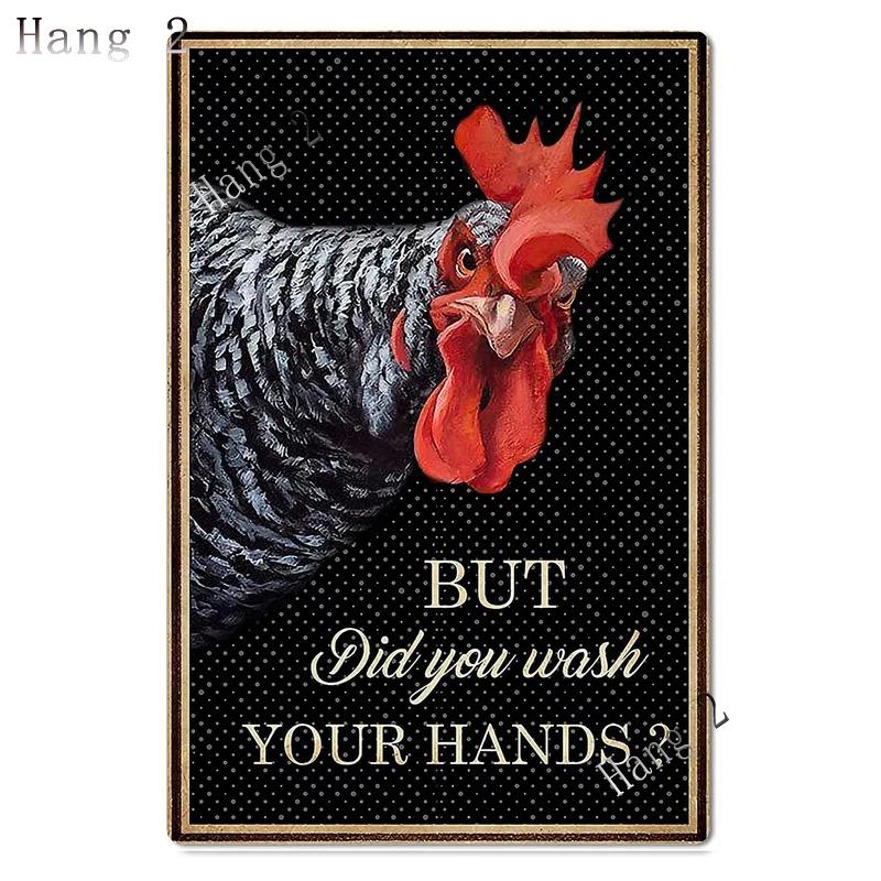 Funny Chicken Coop Sign Slow Chickens At Play Caution Vintage Chicken Warning Tin Signs for Farmhouse Gate Fence Wall 8x12 Inch