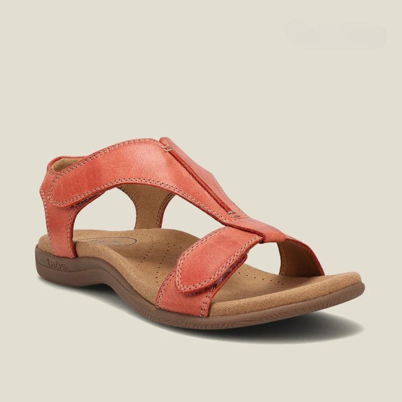 Женские модные летние сандалии из искусственной кожи, повседневные сандалии, нескользящая уличная пляжная обувь 40 оранжевый