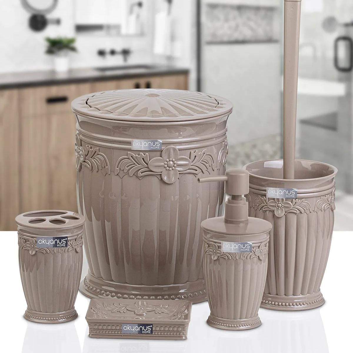 

Набор для ванной комнаты из 5 предметов серии «Султан» — 3 варианта цвета чёрный