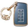 Gematay for Lexus Key Fob Cover with Keychain, Key Shell Cover Holder for Lexus RX ES GS LS NX RS GX LX RC LC Smart Remote Control, White