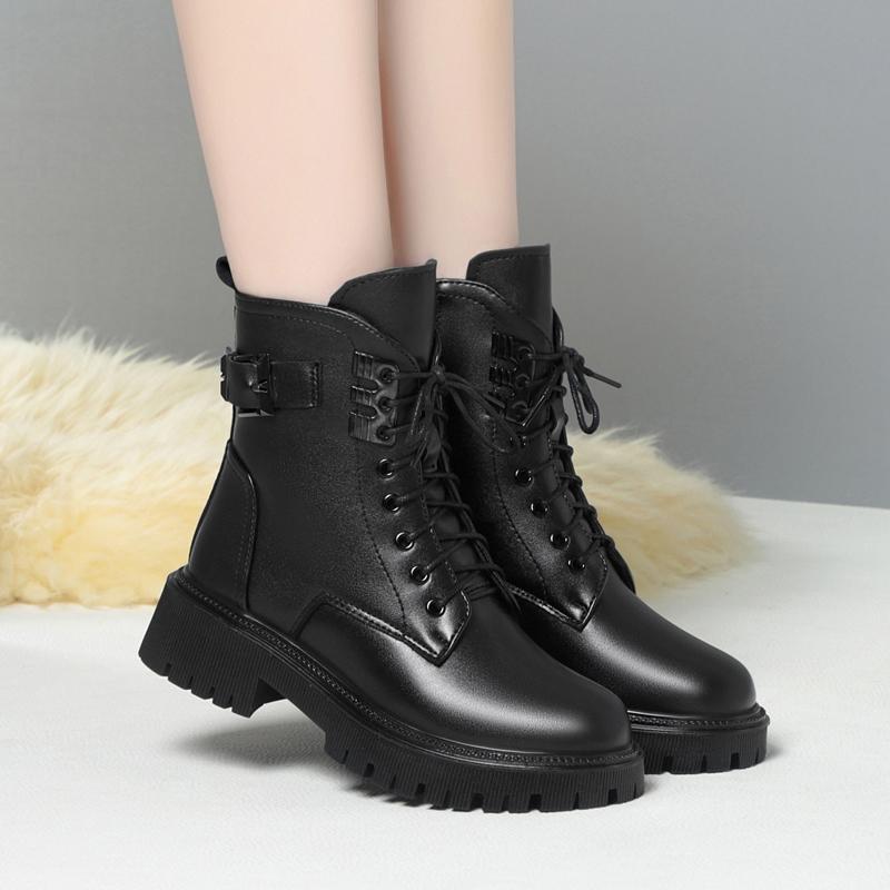 Fashion AIYUQI Women Ankle Boots 2025 Winter New Wool Warm Women Motorcycle Boots Anti-slip Large Size 41 42 43 Women's Snow Boots
