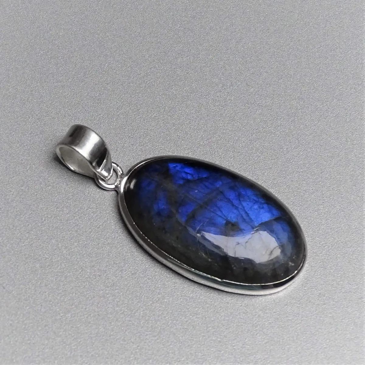 

Подвеска ручной работы из стерлингового серебра 925 пробы с драгоценным камнем лабрадоритом, эффектная женская подвеска, подарок для нее. синий