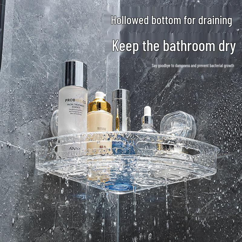 LISM No-Drill Transparent Bathroom Storage Shelf
