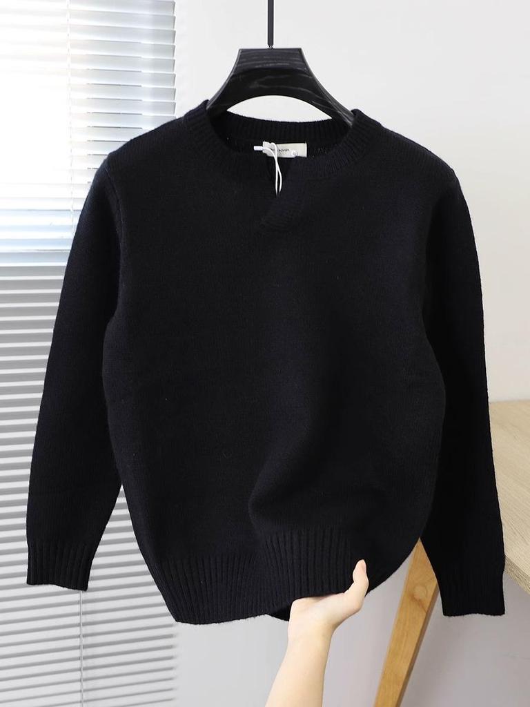 2023 Men's Autumn Solid Color Crew Neck Sweater - Youthful Korean Style Knit Pullover
