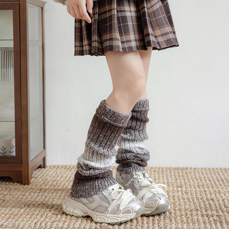 

Гетры для девочек Весна Осень Корейский стиль Градиент цвета Свободные Гетры до колена Осень Зима Вязаные Теплые Детские Носки one size