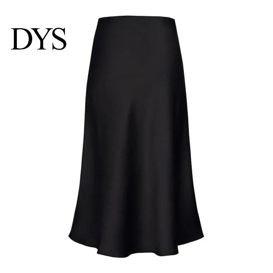 Hip Wrapped Fishtail Skirt Maxi Women High-Waist Smooth Satin Long with Zipper Daily Wear Solid Color Spring Autumn