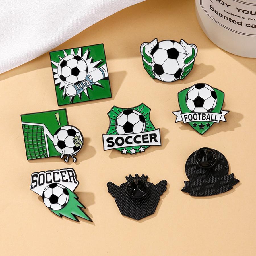 Football Pin, Adorable Cartoon Alloy Drop Oil, Unique Creative Backpack Accessory Sports Series Badge
