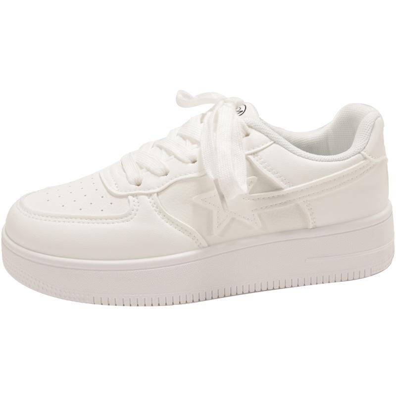 Star Board Shoes Women's 2025 Summer New American Platform Shoes Niche Students Sports Versatile Casual White Shoes