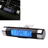 2 In 1 Clip On Blue Backlight Auto Accessories Car Digital Time Clock Car Styling LCD Display Screen Thermometer Air Vent Outlet