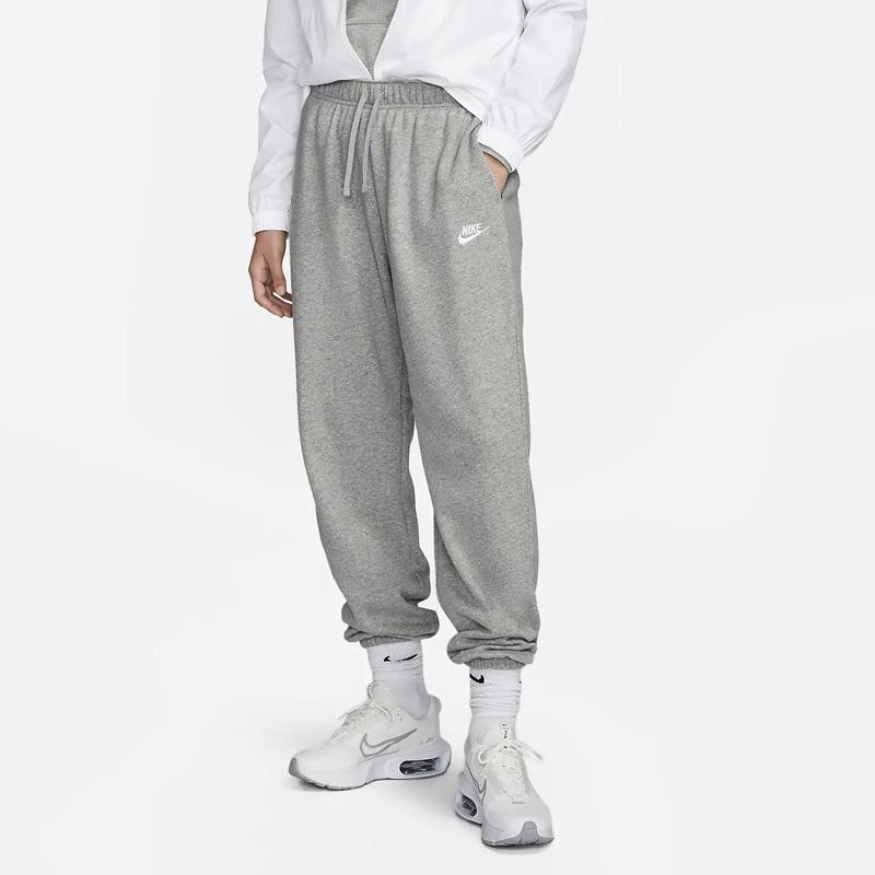 Nike Embroidered Logo Fleece-Lined Joggers Women Bottoms Grey DQ5800-063