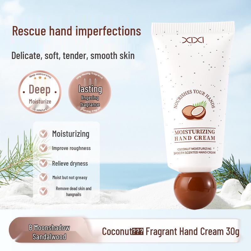 xixi Coconut Scented Hand Cream: Moisturizing and Replenishing for Autumn/Winter, 30g Portable Anti-Cracking Formula for Students