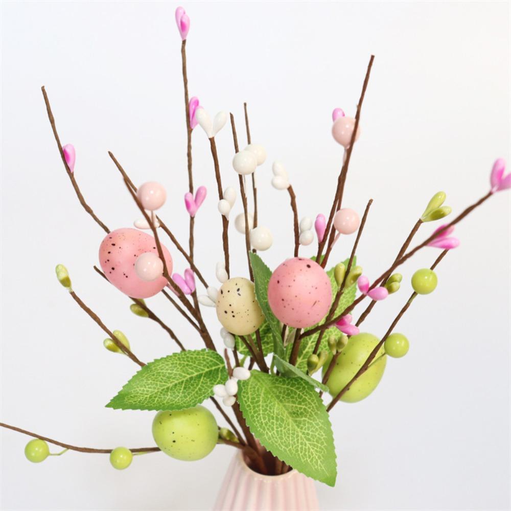 Easter Decoration Egg Cuttings Artificial Flowers  for 2024 Easter Home Party Supplies