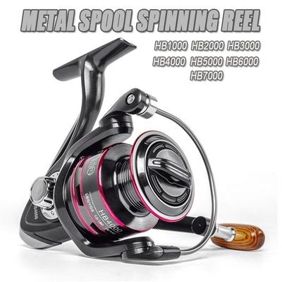 Rolă de pescuit cu bobină metalică, 8 kg, mâner din oțel inoxidabil, linie, accesorii de pescuit în apă sărată HB1000-7000