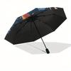 "Yin-Yang Fish Sunset Clouds Circular Art Print"Umbrella, Portable 3-Fold Compact Umbrella for Men & Women ES44