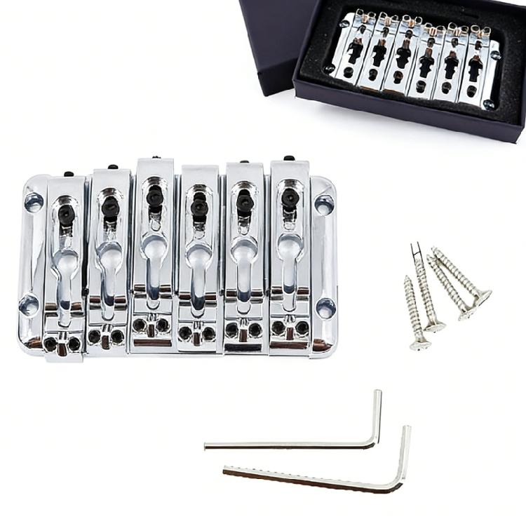Zinc Alloy 6 String Guitar Bridge Enduring Separated Saddles 6 String Guitar Bridge For Enhanced Tone And Stability