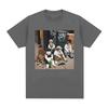 Funny Cat Gang Graphic Print T Shirts Men Women Fashion Vintage Short Sleeve T-shirt High Quality Cotton Summer Breathable Top