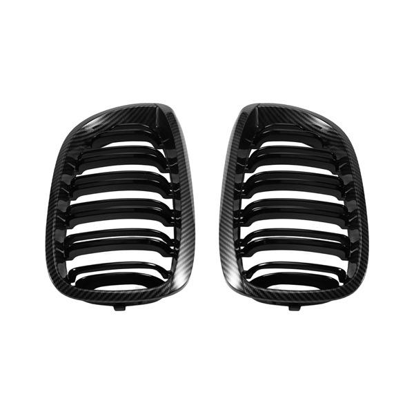Carbon Fiber Pattern  Bright Black ABS Double Bar Car Intake Grille (1 Pair) Not applicable не указан