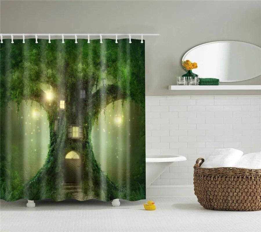 Duschvorhang Aus Wasserdichtem Polyester – 183 X 183 Cm, Mit 12 Haken, Schnelltrocknend