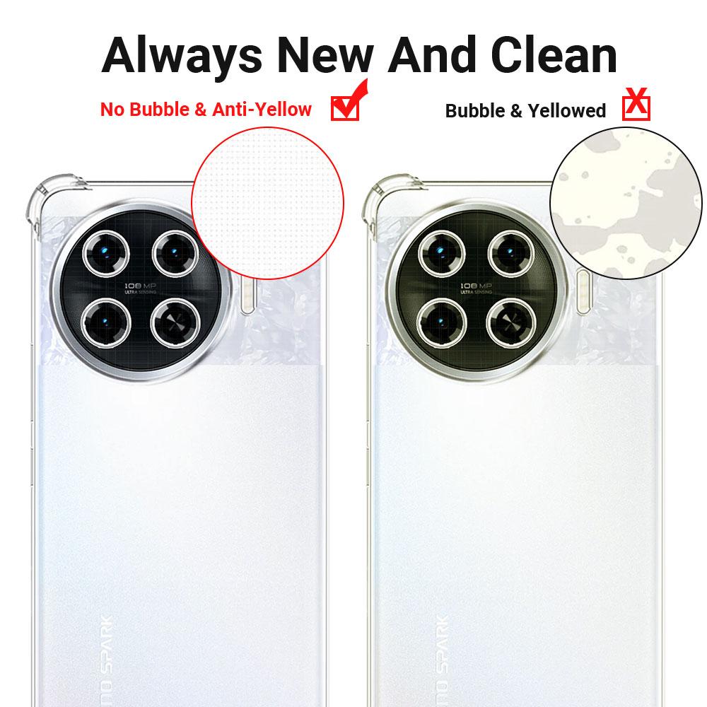 Shockproof Airbag TPU Case For Tecno Spark 20 Pro Plus KJ7 Clear Soft Silicone Phone Case for Tecno Spark 20 Pro Protect Cover