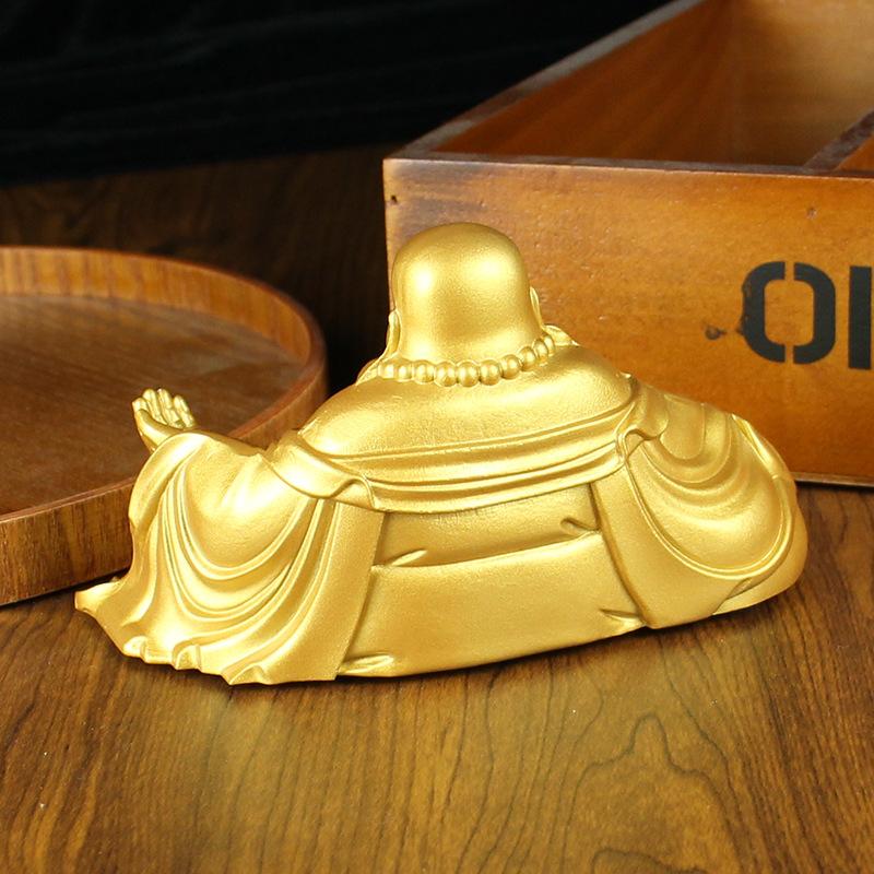 Messing Maitreya Buddha Wohnmöbel Wohnzimmer Schreibtisch Tischplatte Ornament Reines Kupfer Buddha Lächeln Ewiges Offenes Kupferhandwerk