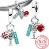 Luckly Four Leaf Shamrock Dangle Charm Copper Family Tree Flower Bead Pendant Compatible With Authentic Bracelets Necklaces Jewellery