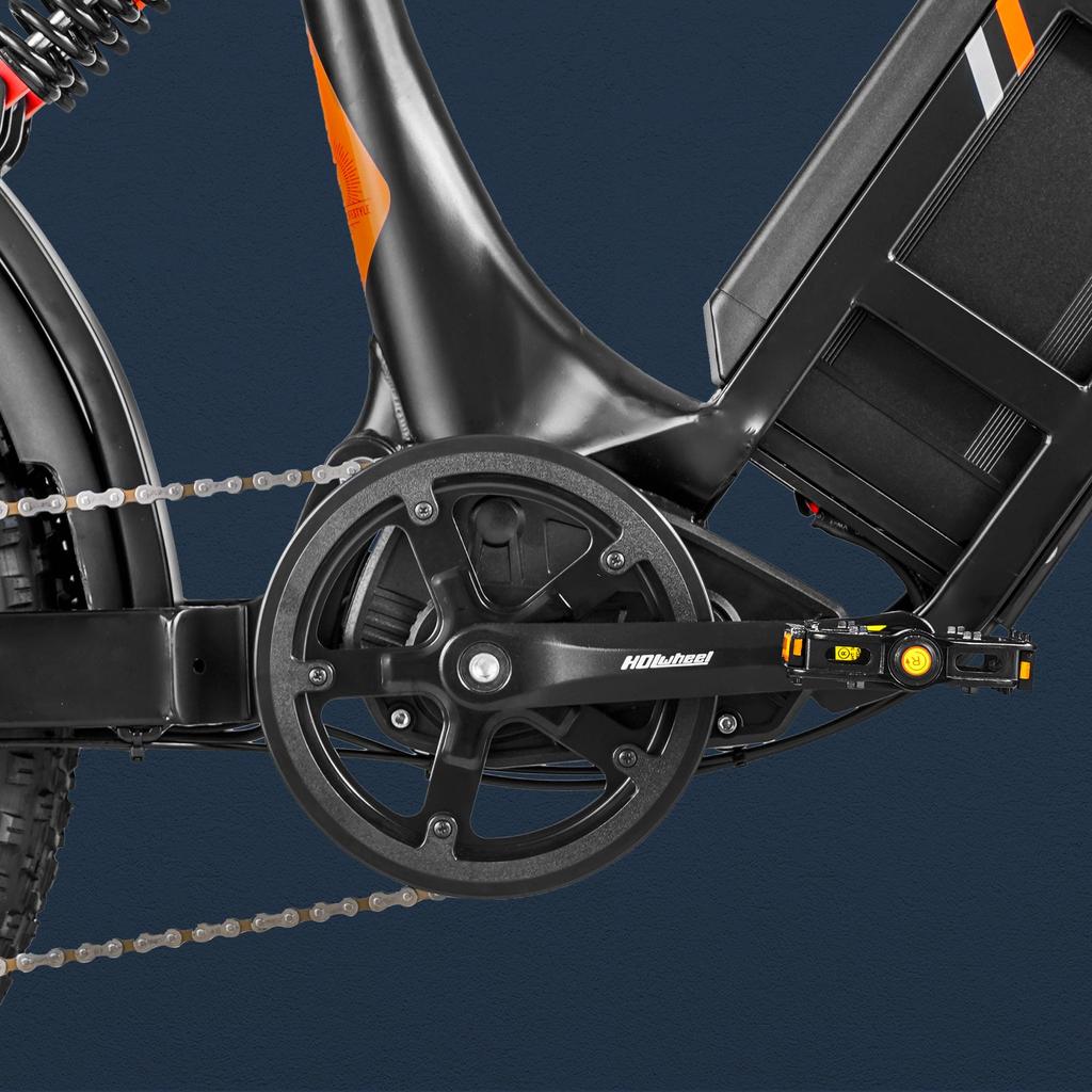 Juliet III Black 1000W * 2 Dual Motor Power 52V60AH Battery 20 * 4.0-inch Tire Hydraulic Brake Fully Suspended Electric Bicycle