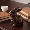 Unique Wooden Bunny Figurine | Decorative, Statue, Whimsical, Animal