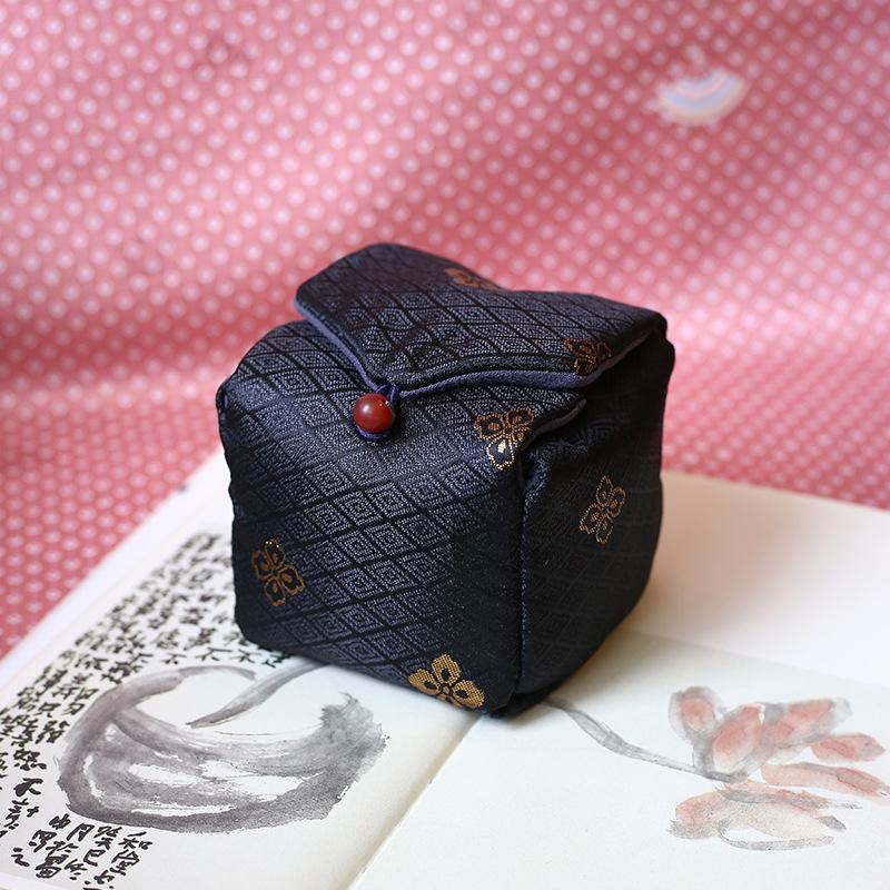 34-Color Chinese & Japanese Brocade Gaiwan Zisha Teapot Ceramic Cup Set With Cotton Bag