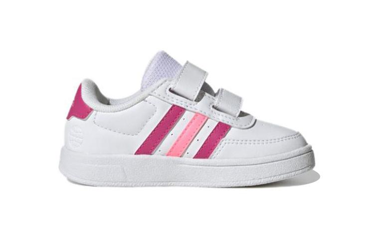 Adidas Neo Breaknet 2.0 Slip Resistant Abrasion Resistant Low top Baby & Toddler Shoes White Pink Infant And Toddler hp8973