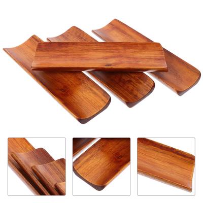 4Pcs Wooden Napkin Holder Multipurpose Rectangular Serving Tray for Sushi Towel Dish Elegant Kitchen Tableware