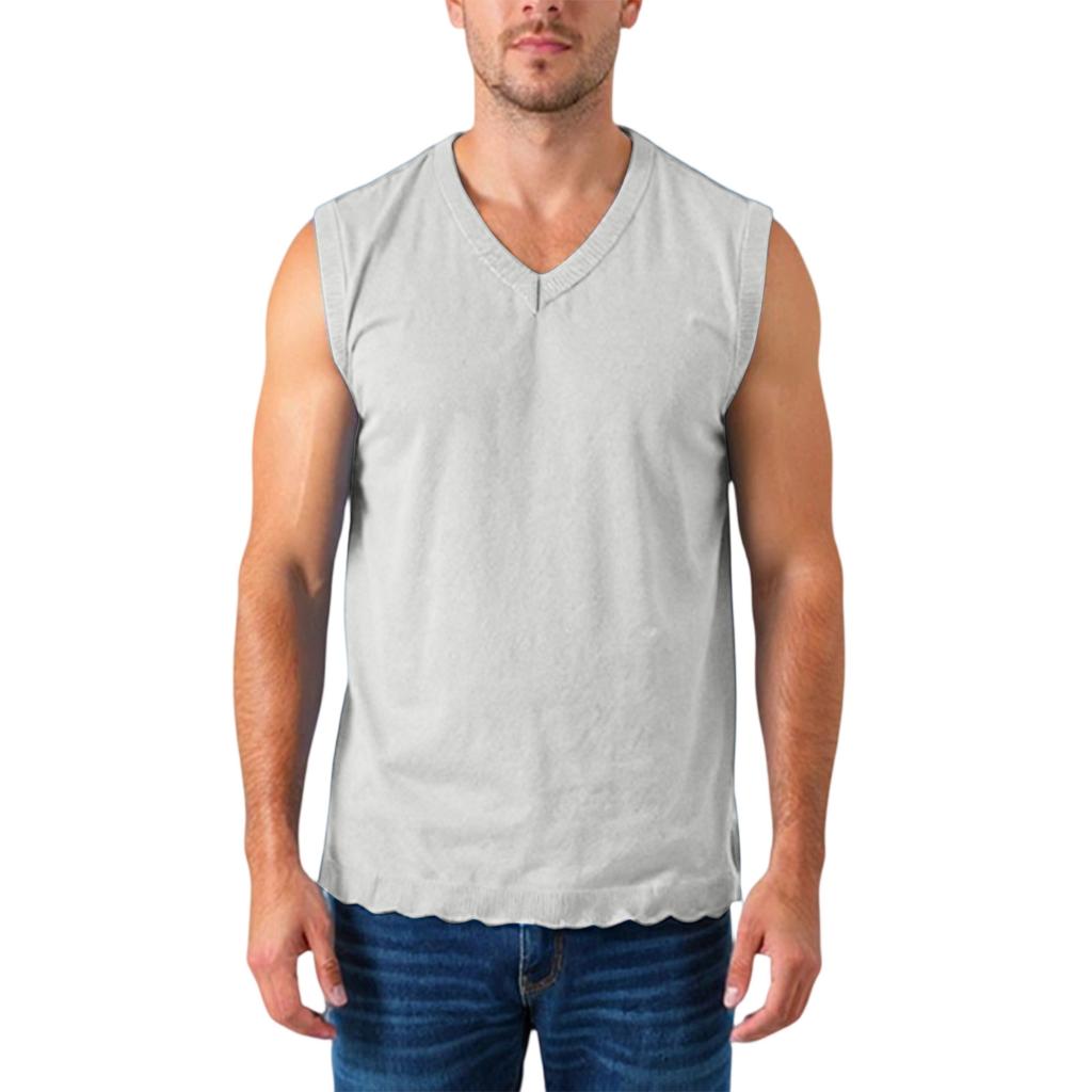 Herren V-Ausschnitt Verdickte Strick Ärmellose Pulloverweste