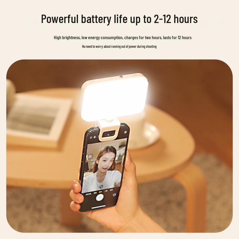 Portable LED Phone Fill Light with Clip for Outdoor Selfies