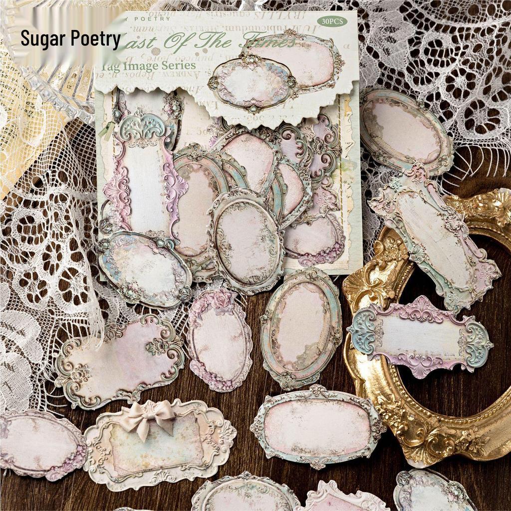 Retro Lace Sticker Pack: Decorative Labels for Bullet Journals & More