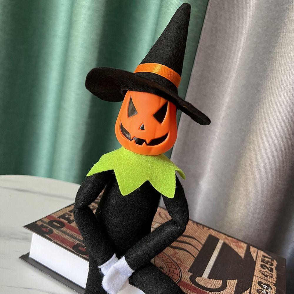 With Hat Pumpkin Elf Creative Pumpkin Doll Halloween Elf Felt Doll  Children's Gifts