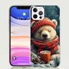 Animal Brown Cute Bear Phone Case For iPhone 17 Air 16 15 Plus 11 14 Pro Max 13 Mini 12 7 8 + SE Pattern Art Customized Cover 17