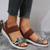 Fashion Snakeskin Print Wedge Sandals for Women Summer 2025 Fashion Non Slip Beach Shoes Woman Lightweight Causal Sports Sandalias Mujer