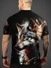 Men's Casual Streetwear T-Shirt Print Polyester Round Neck Short Sleeve Tops