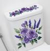 1/2pcs Romantic purple rose lavender toilet sticker PVC self-adhesive waterproof toilet decoration sticker