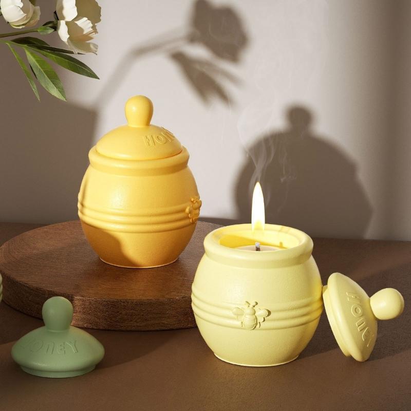 Silicone Mould Candle Base Silicone Molds Crafting Tool Silicone Jar Moulds with Lid Suitable for Crafting Candle Holder